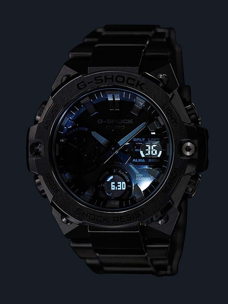 Pre-owned G-shock Casio Gst-b400d-1ajf G-steel Carbon Core Guard Bluetooth Solar Watch