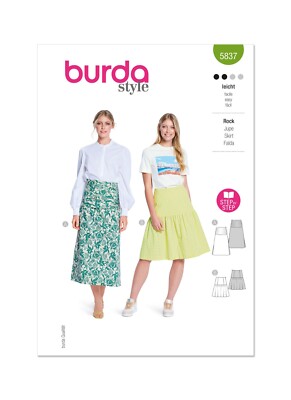Burda 5837 Misses Rock Schnittmuster Größen 10 - 20 Fähigkeit: EINFACH