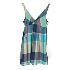 Old Navy Womens Dress Small Green Check Sleeveless Mini Pullover Lined