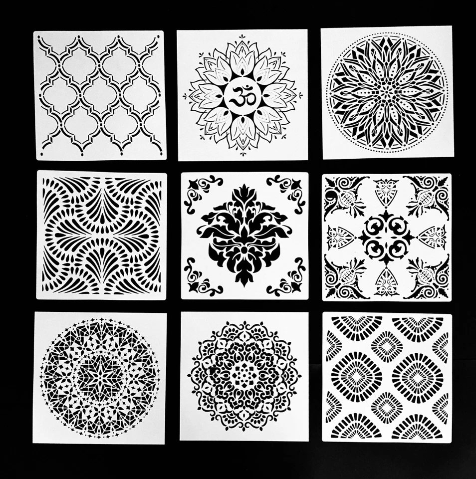 30 x 30 cm Schablonen 8 Stück ❤️ Restposten ❤️ TOLLE MOTIVAUSWAHL ÜBERRASCHUNG - Bild 3 von 4