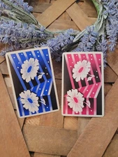 Set of 2 Vintage Flower Playing Cards, Swap Trade Card, Paper Ephemera crafts