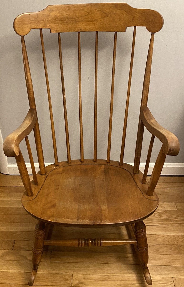 Nichols and Stone Pine Bowed Back Rocking Chair | eBay
