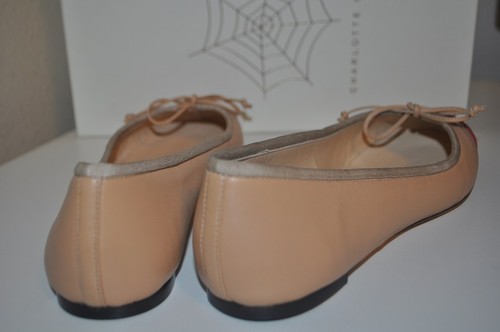 NIB Charlotte Olympia Kiss Me Darcy Beige Nude Leather Ballet Flat Shoe EUR 38 - Picture 7 of 8