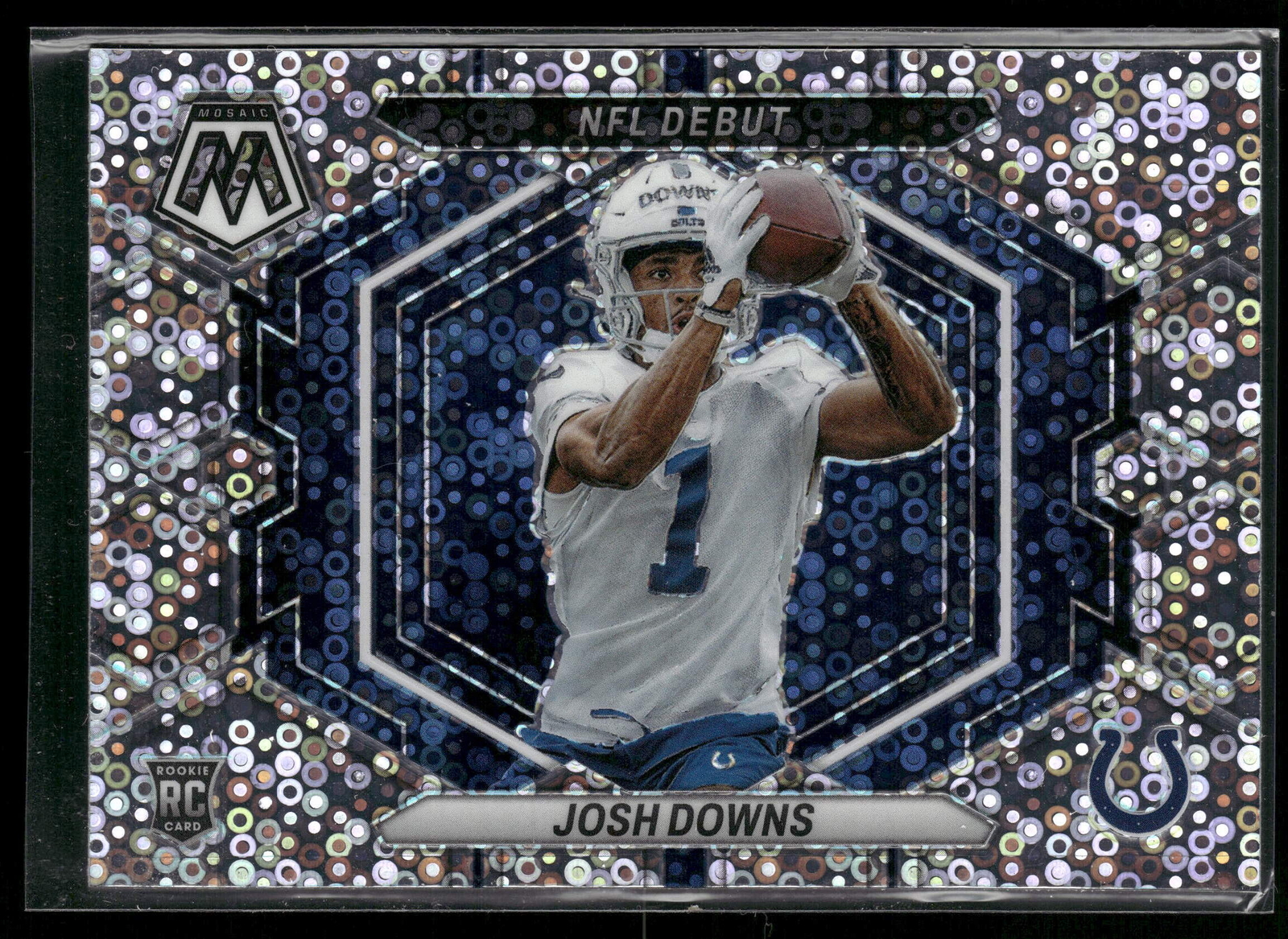 Josh Downs 2023 Panini Mosaic #ND-15 Silver No Huddle Mosaic Indianapolis Colts