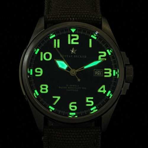 Men's Vintage Style Military Army Tanker Automatic Mechanical Wristwatch Watch - Picture 13 of 15
