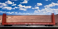 HO ROUNDHOUSE 1311 60' BULKHEAD FLAT SANTA FE ATSF 93598 Kadees