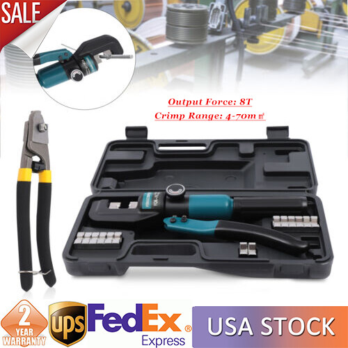 8T Hydraulic Hand Crimpers Stainless Steel Cable Cutter Wire Swaging Tool Kit eBay