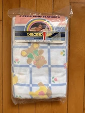 HTF VTG VINTAGE 90’s Tailored Baby Soft Flannel Receiving Blankets 2 Ct. 30 x 40