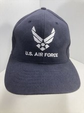 US Air Force Blue Baseball Hat embroidered Eagle Crest Symbol cotton USA made