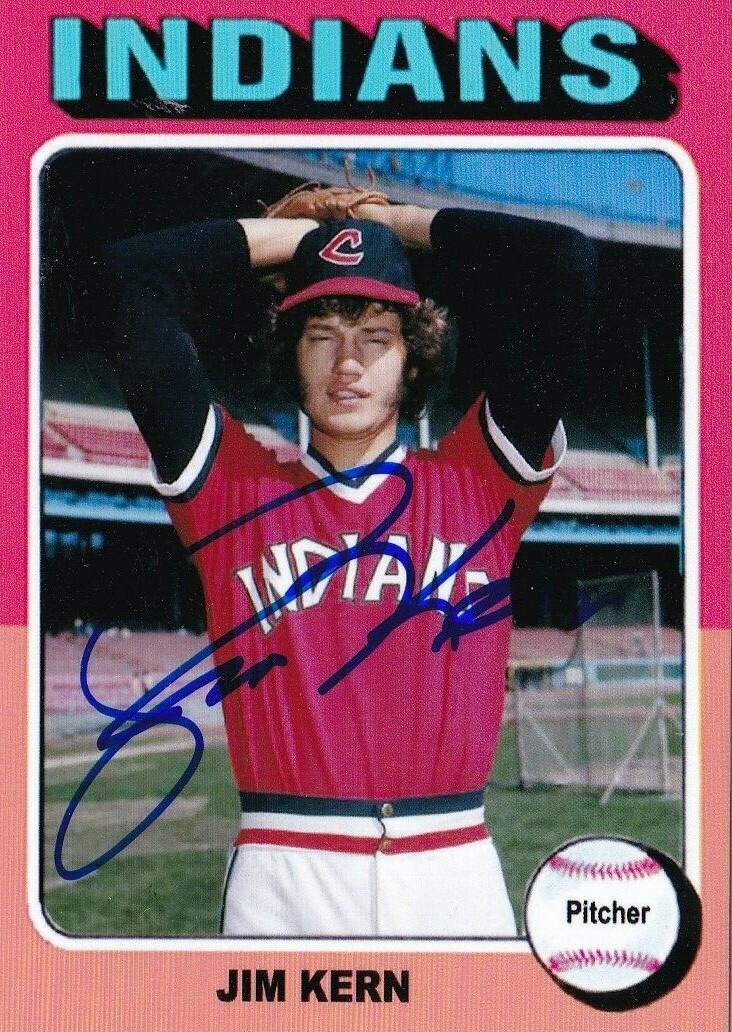 JIM KERN CLEVELAND INDIANS SIGNED 1975 STYLE CUSTOM CARD | eBay
