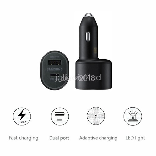 Samsung 45W Adapter Super Fast Charging Car Charger Dual Port USB Type-C Cable - Picture 5 of 8
