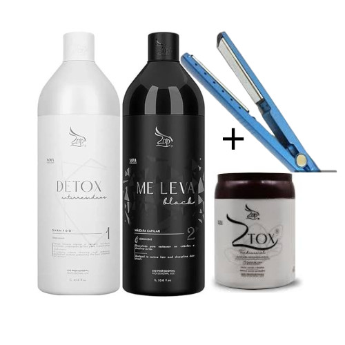 Kit de traitement à la kératine Me Leva avec lisseur cheveux Zap Ztox 950g