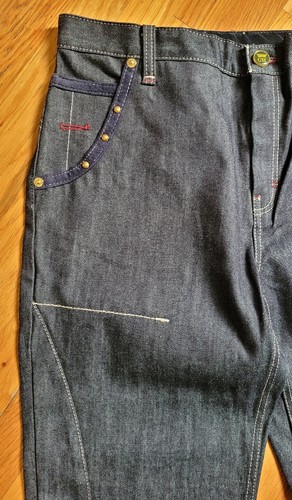 Crown Holder Mens Jeans 38x32 Embroidered Pockets Denim Streetwear 90s HipHop - Picture 6 of 24