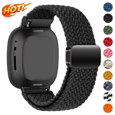 Magnet Nylon Armband Ersatz Für Fitbit Versa 4 3 Fitbit Sense 2 Uhrenarmband DE