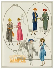 George Barbier (1921) Ladies of Fashion * Quality Art Print * Posh Dresses Hats