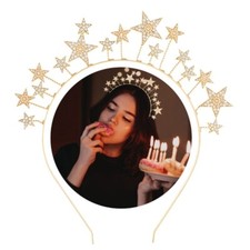 Shining Rhinestone Star Shape Headband Cosplay Model Show Crown for Bride