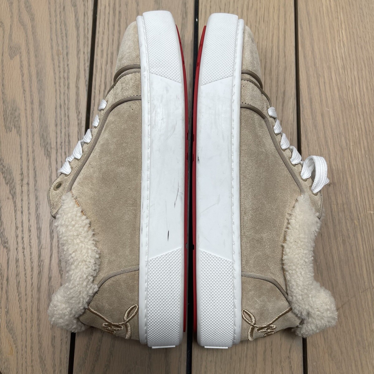 NEW Christian Louboutin Fun Vierissima Shearling-lined Suede  display picture 3