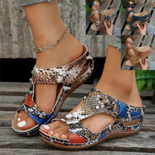 Sandalias de cuña ortopédicas informales para mujer Zapatos Zapatillas de verano Cómodas planas