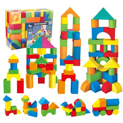 Foam Blocks for Toddlers 138 Pieces EVA Soft Stacking Building Blocks Toy Set...