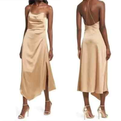 NWOT - SIGNIFICANT OTHER - One Another Gold Asymmetric Hem Cocktail Midi  Dress | eBay