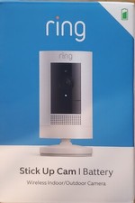 Ring Stick Up Cam 1080p Battery IndoorOutdoor Color Night Vision 2way Talk White