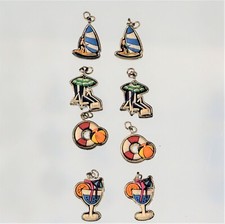 Beach Summer Charms for Jewelry Making Lot Of 8