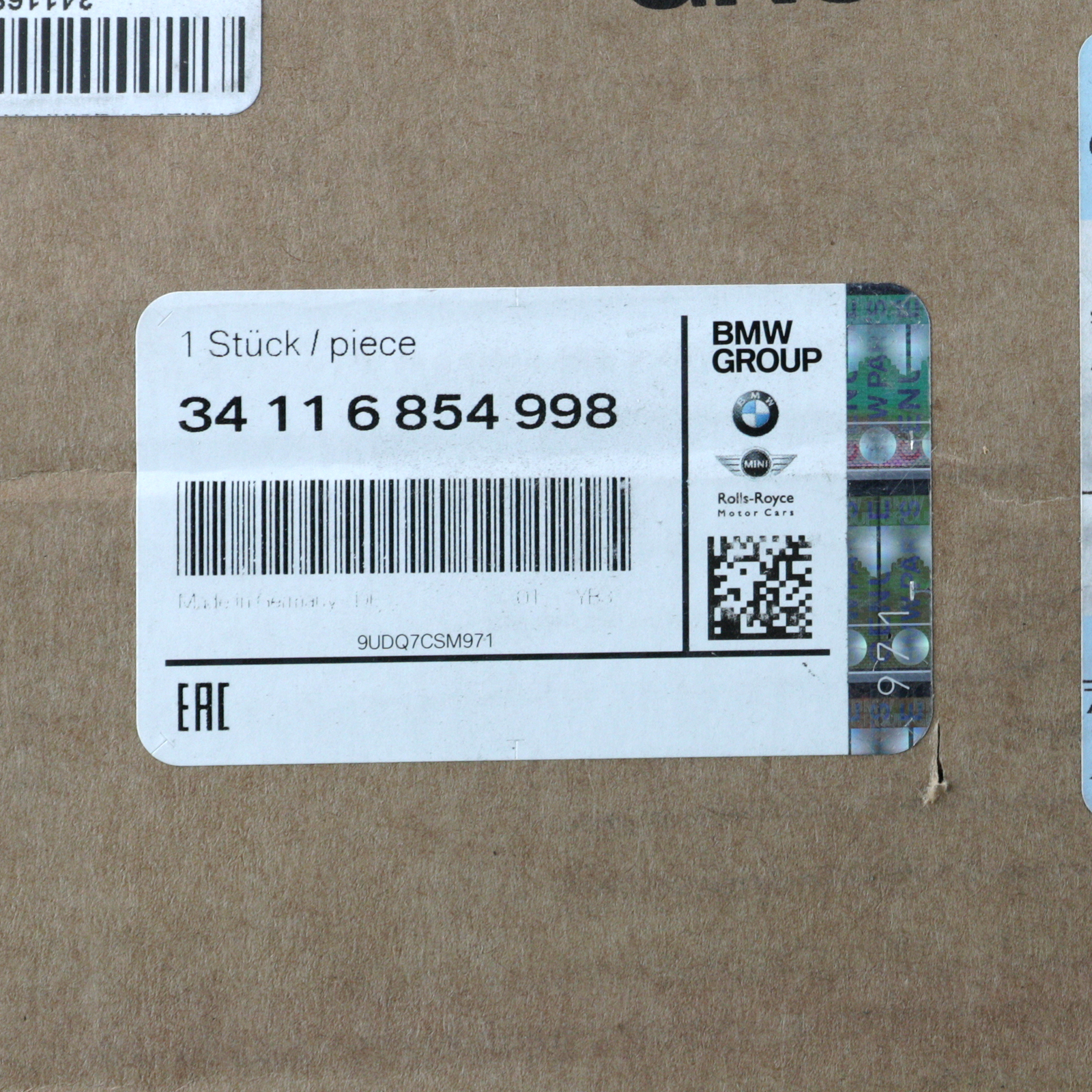 Genuine BMW Rotor 34116854998 eBay