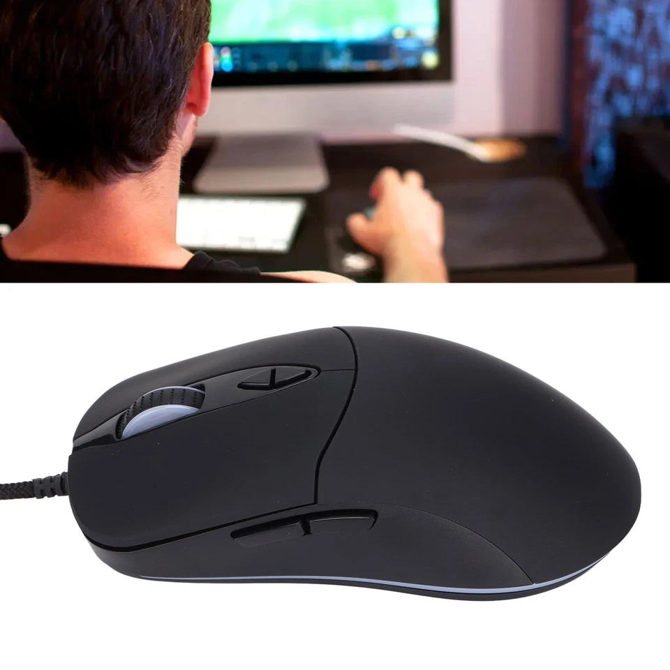 Black Mouse RGB Light USB 7200DPI 10 Lights Comfortable Grip Good Game Experienc - Image 2 of 4