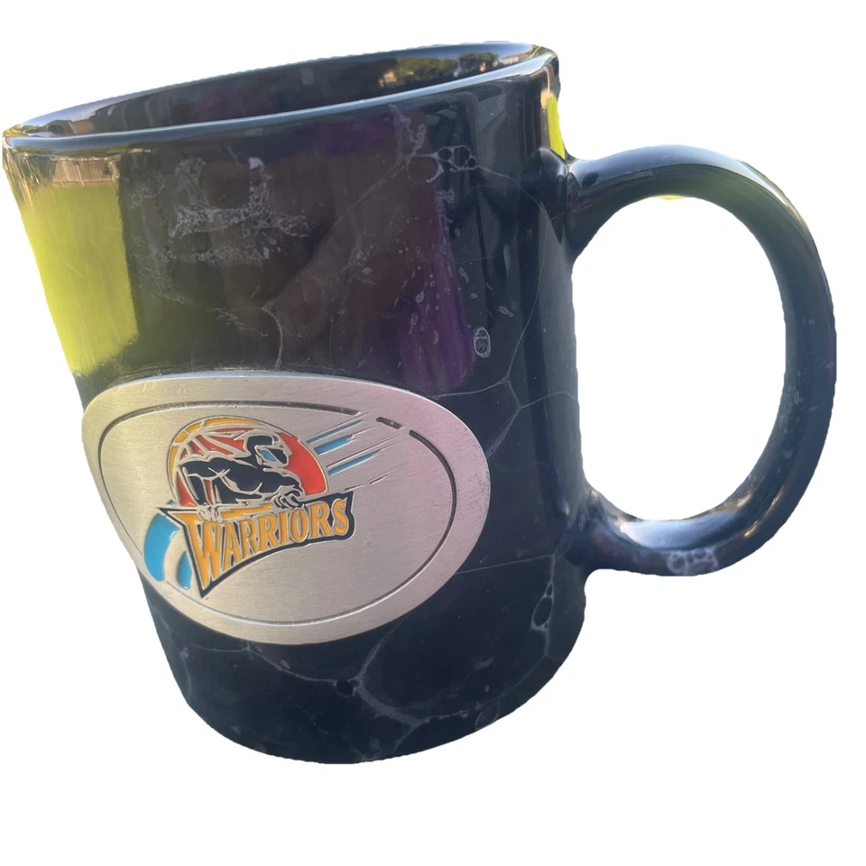 金州勇士队咖啡杯3D闪电螺栓标志Y2K大理石图案4英寸  — 第 2/4 张图片