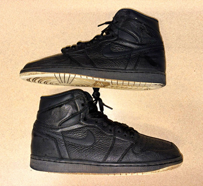 Nike Black Leather High Top Lace-Up Sneakers Men's US 10.5 Rubber Outsole