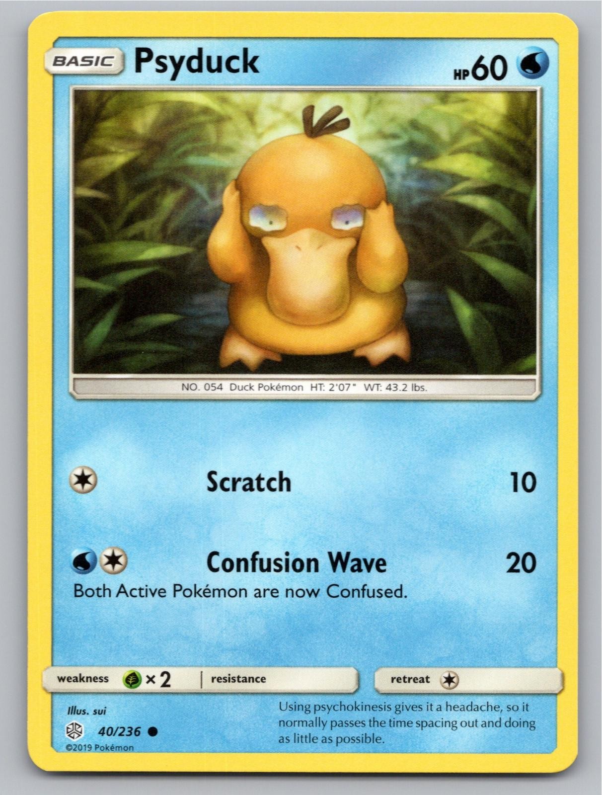2019 POKEMON PSYDUCK COSMIC ECLIPSE 40/236 COMMON NM A25264 FREE S&H