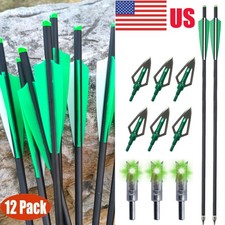 12pcs Crossbow Arrows 20 Hunting Bolts Or Broadheads Lighted Nocks Archery