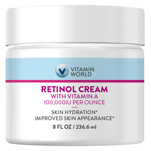 World Retinol Cream 100,000 IU 8 oz., A, Face Cream