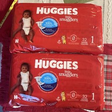  2 Huggies Little Snugglers Size 1 Disney Baby Diapers 32 Count Up to 14 lbs