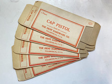5 Deadstock NOS Antique 1900's Dent Hardware Cast Iron Toy Cap Gun Pistol Boxes