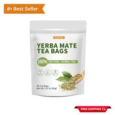 Organic Yerba Mate Tea Bags with 30 Count 100 Argentinian Harvested PureLea...