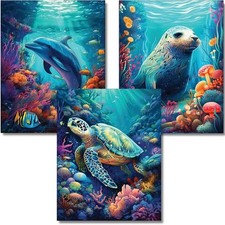 Diamond Painting Kits for Adults,3 Pack Marine Animal Diamond Art for Beginnee