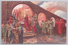 Quo Vadis Kunst Postkarte Brand von Rom Nero Mastroianni Sculptochromie Nr. 12