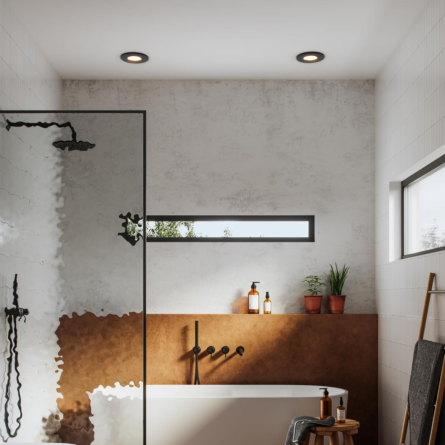 4x Porta Faretto Bagno ERID IP44 - Cornice Incasso per Lampade GU10 - 3