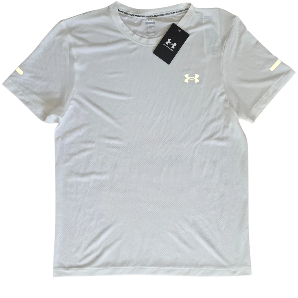 Under Armour T-Shirt UA Seamless Stride Kurzarm Sport Shirt Herren Gr M Weiß NEU - Bild 1 von 3
