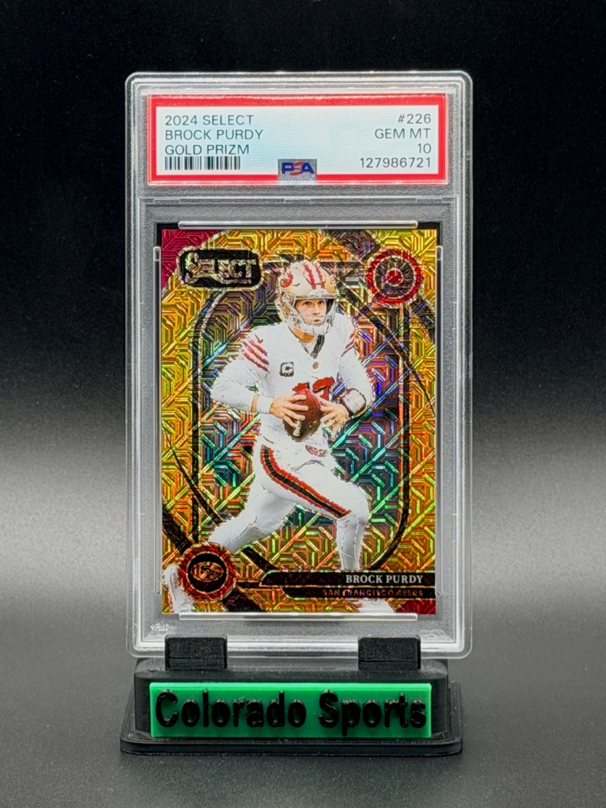 BROCK PURDY 2024 Panini Select Club Level #226 Gold Prizm 03/10 PSA 10 Gem Mint