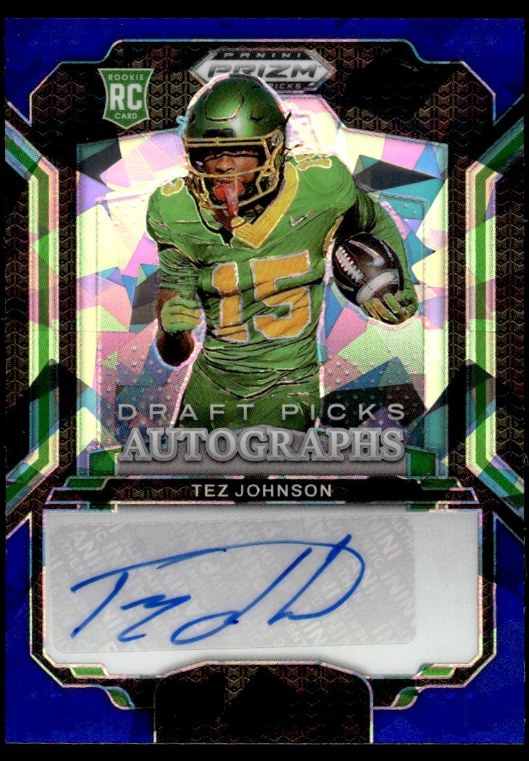 2025 Panini Select Rookie Blue Prizm Tez Johnson Auto 024/149 #RSMP-TJN