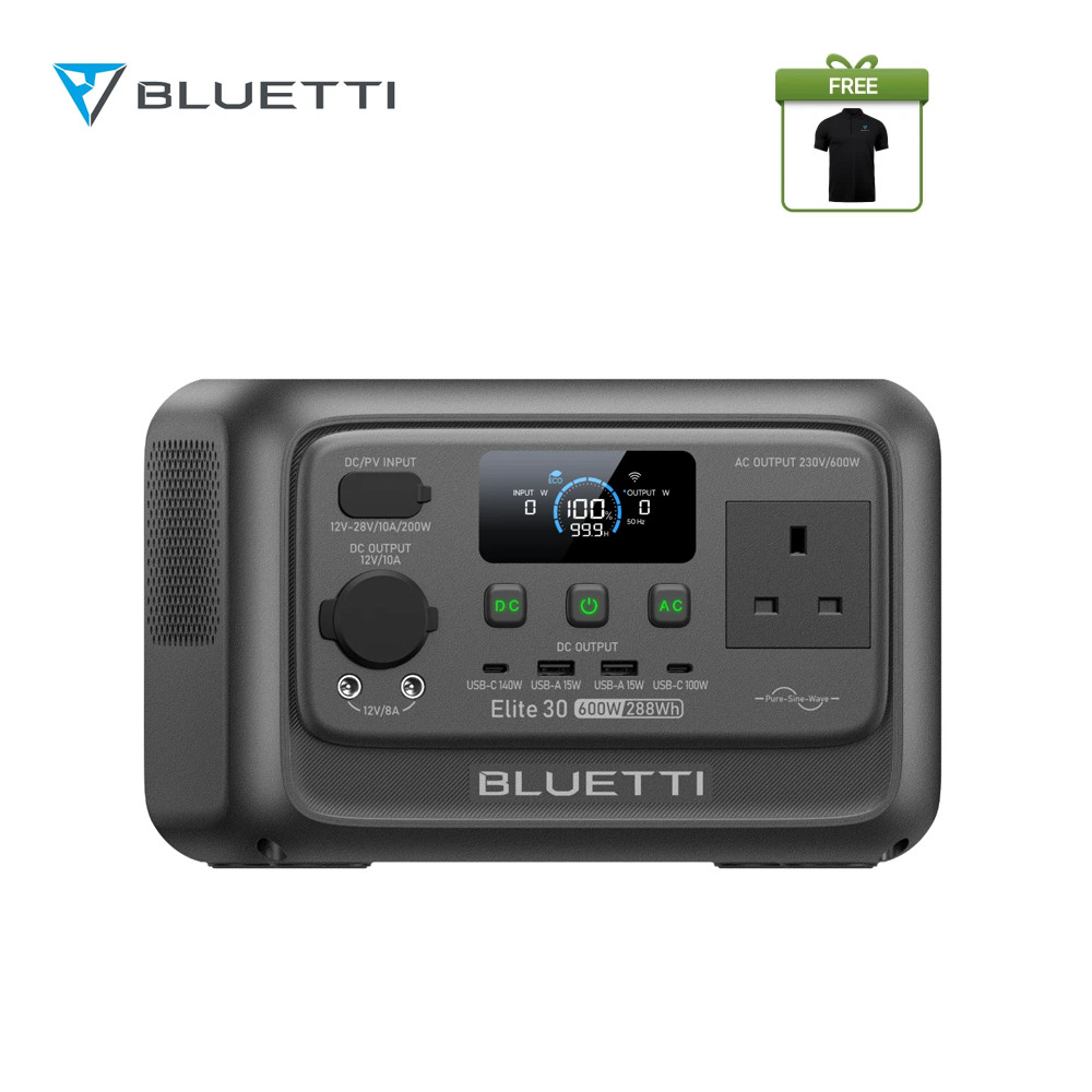 BLUETTI Elite 30 V2 288Wh 600W Portable Power Station Solar Generator for Trip