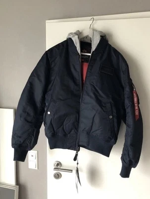 NEU Alpha Industries Jacke  MA-1 D-Tec Herren Bomberjacke L  Blau - Bild 1 von 3