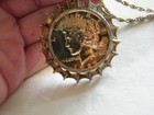 Antique GT 1922 LADY LIBERTY PEACE DOLLAR COIN Sterling Case-GF Chain NECKLACE — photo 5