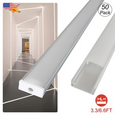 Led Aluminum Channel Led Strip Light Mounting Holder 6.6FT With Frosted Cover