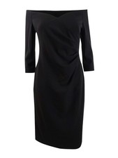 Calvin Klein Women's Off-The-Shoulder Sheath Dress (2, Black)