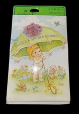 Vintage Hallmark Baby Shower Invitations 8 NEW