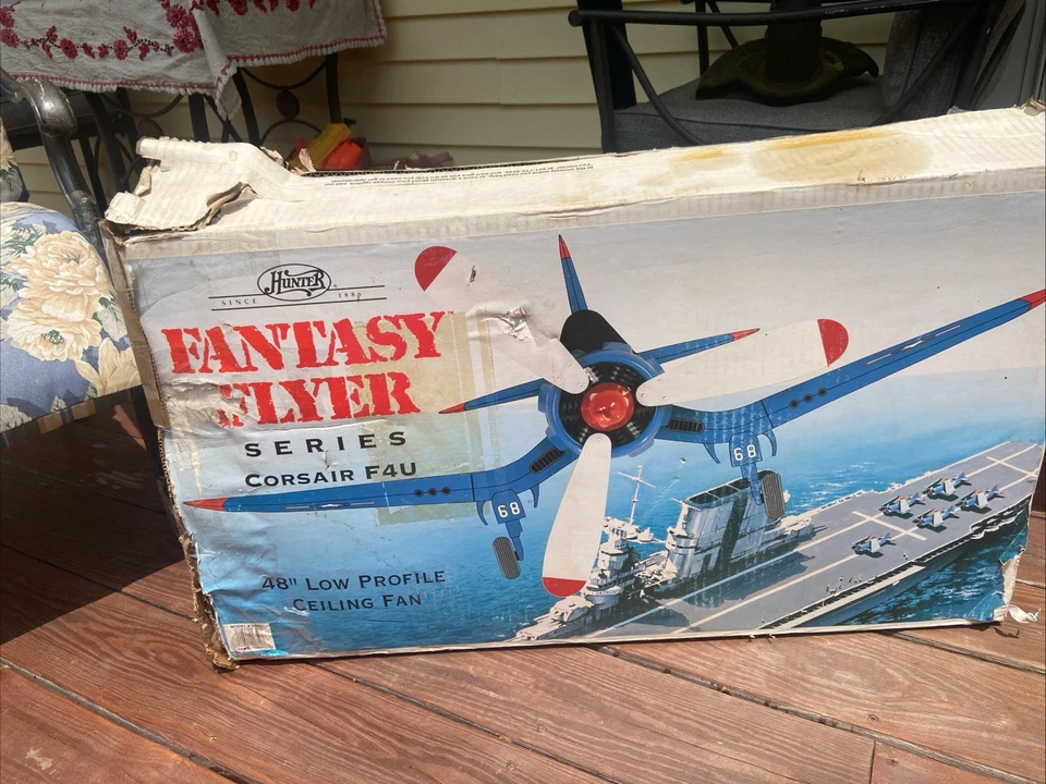 Corsair F4U Series 48" Ceiling Fan Hunter Fantasy Flyer 3 Blade WW2 Fighter - Image 2 of 4