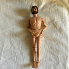 Vintage 12" GI Joe Action Figure Flocked Brown Hair Beard Jointed PS